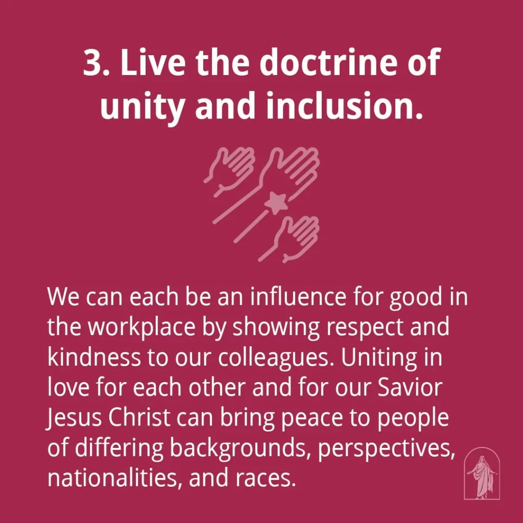 Live the doctrine of unity and inclusion, hands reaching out